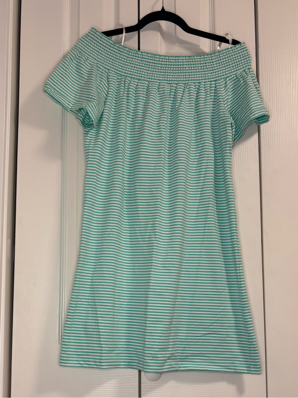 Vineyard Vines off the shoulder Turquoise Striped Sundress / Size S